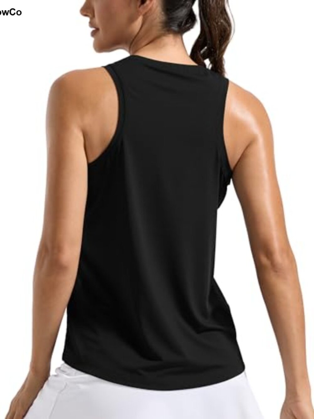 Racerback Workout Tank Top Quick Dry Athletic High Neck Loose Fit